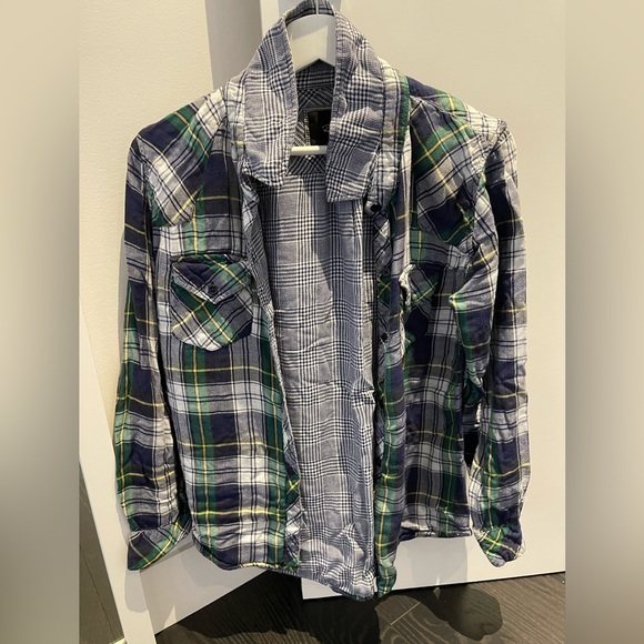 Rails Hunter shirt (blue/green/white plaid). Contrasting lining. - Picture 2 of 4